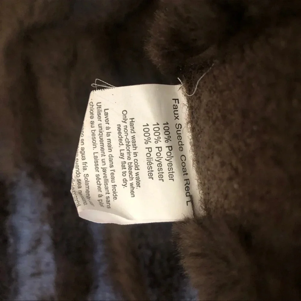 Red dog Faux Suede Coat Large